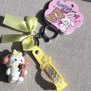 Mikko Characters Soufflé Key Chain / Wrist Strap, New with Tags, Yellow White